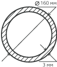 Труба нержавеющая 160х3 мм.  10Х17Н13М2Т бесшовная, круглая, матовая